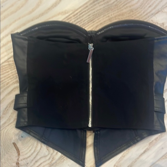 Black Faux Leather Bustier Top fashion nova small new with tags - Picture 2 of 4